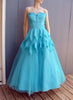 50s Fred Perlberg Blue Tulle Prom Gown