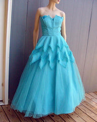 50s Fred Perlberg Blue Tulle Prom Gown