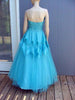 50s Fred Perlberg Blue Tulle Prom Gown